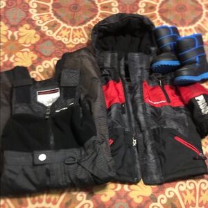 ZeroXposur Kids snow Jacket and Snow bib Set - Black and Red